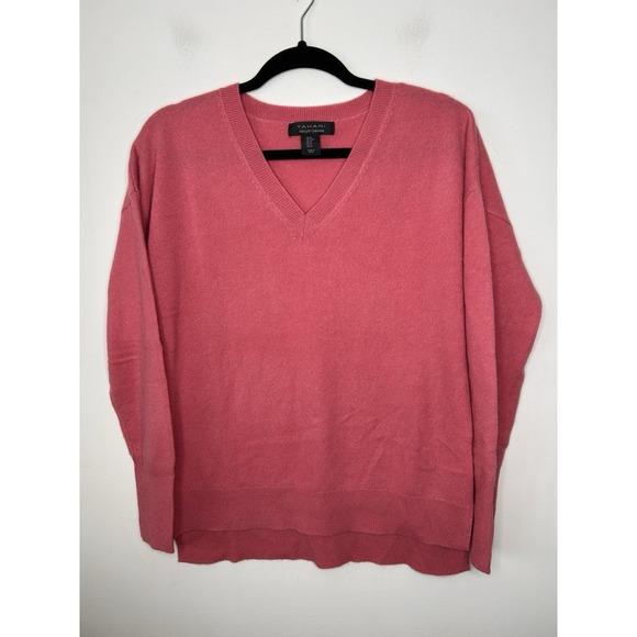 Tahari Sweaters - Tahari 100% Cashmere Pink V-Neck Long Sleeve Sweater Size Medium